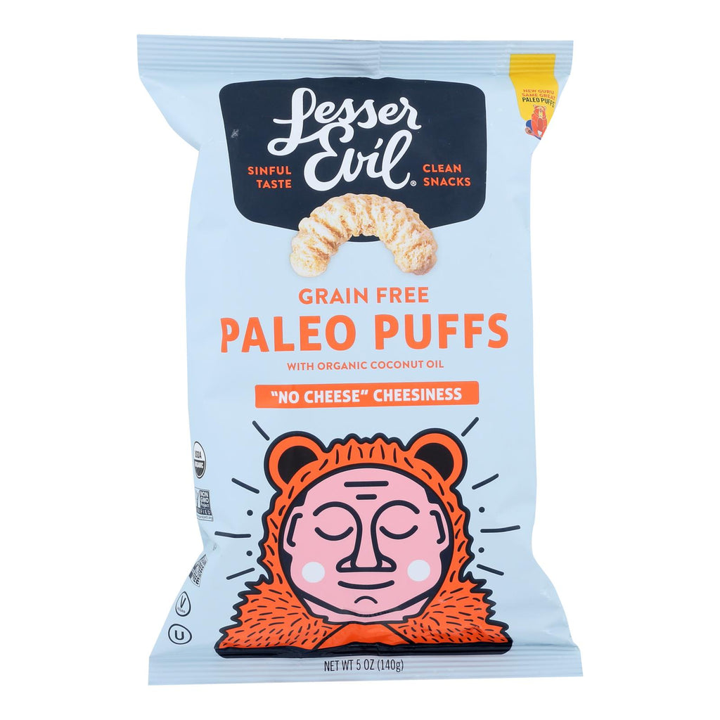 Lesser Evil Puffs - Crunchy No Cheese Cheesiness - Case Of 9 - 5 Oz. - Lakehouse Foods