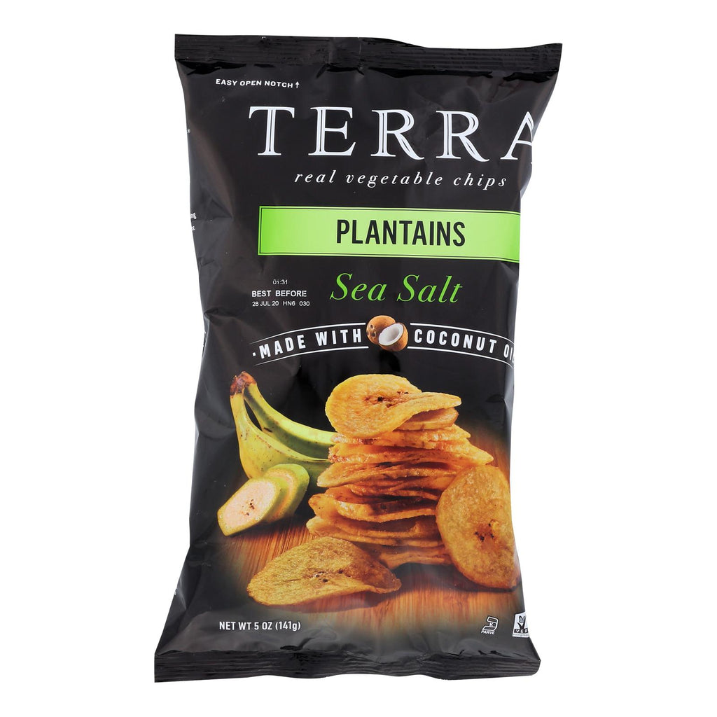 Terra Chips Veggie Chips - Plantains With Sea Salt - Case Of 12 - 5 Oz - Lakehouse Foods