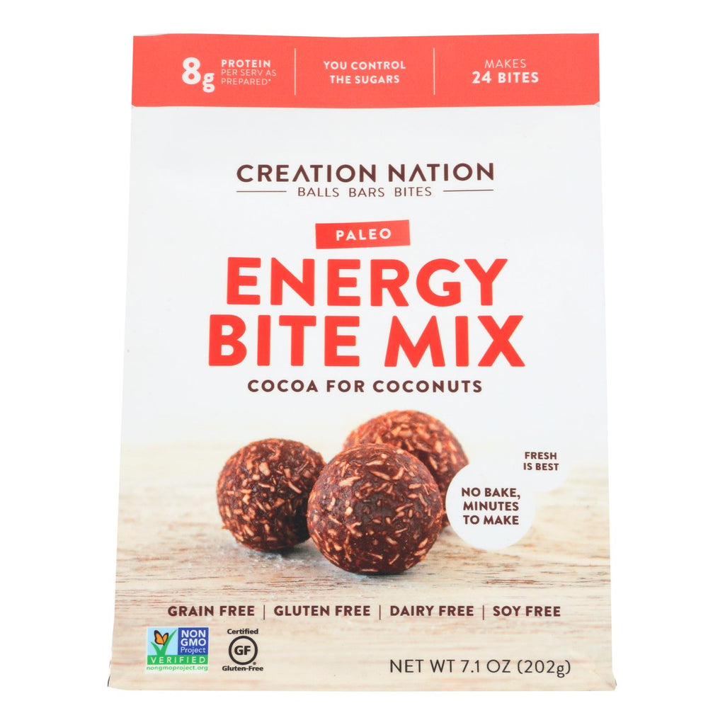 Creation Nation Cocoa For Coconuts Paleo Energy Bite Mix  - Case Of 6 - 7.1 Oz - Lakehouse Foods