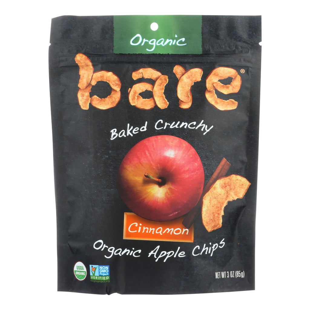 Bare Fruit Apple Chips - Organic - Crunchy - Simply Cinnamon - 3 Oz - Case Of 12 - Lakehouse Foods
