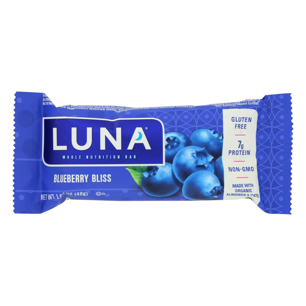 Clif Bar Luna Bar - Organic Blueberry Bliss - Case Of 15 - 1.69 Oz - Lakehouse Foods