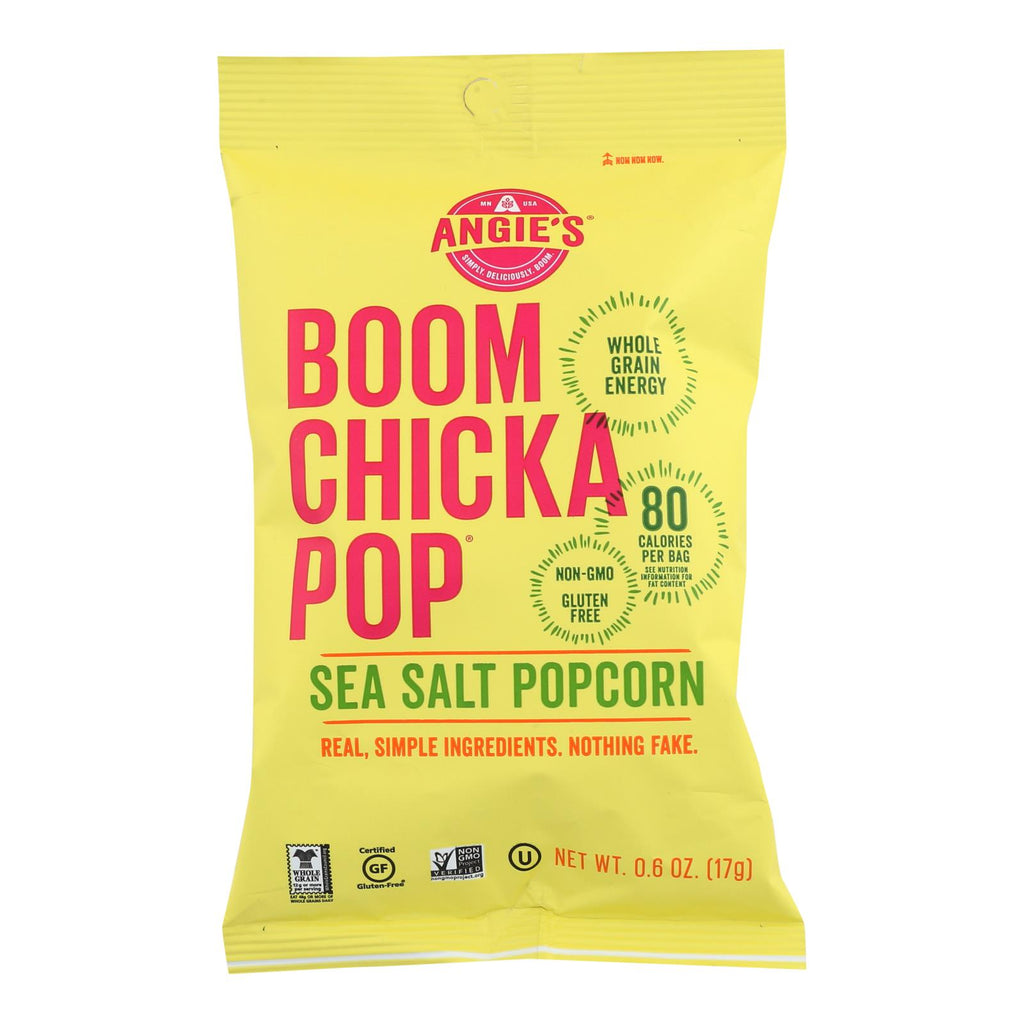 Angie's Kettle Corn Boom Chicka Pop Sea Salt Popcorn - Case Of 24 - 0.6 Oz. - Lakehouse Foods