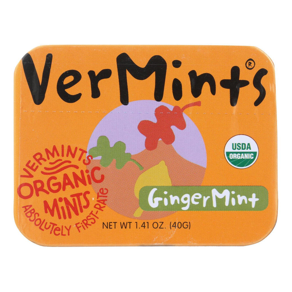 Vermints Breath Mints - All Natural - Gingermint - 1.41 Oz - Case Of 6 - Lakehouse Foods