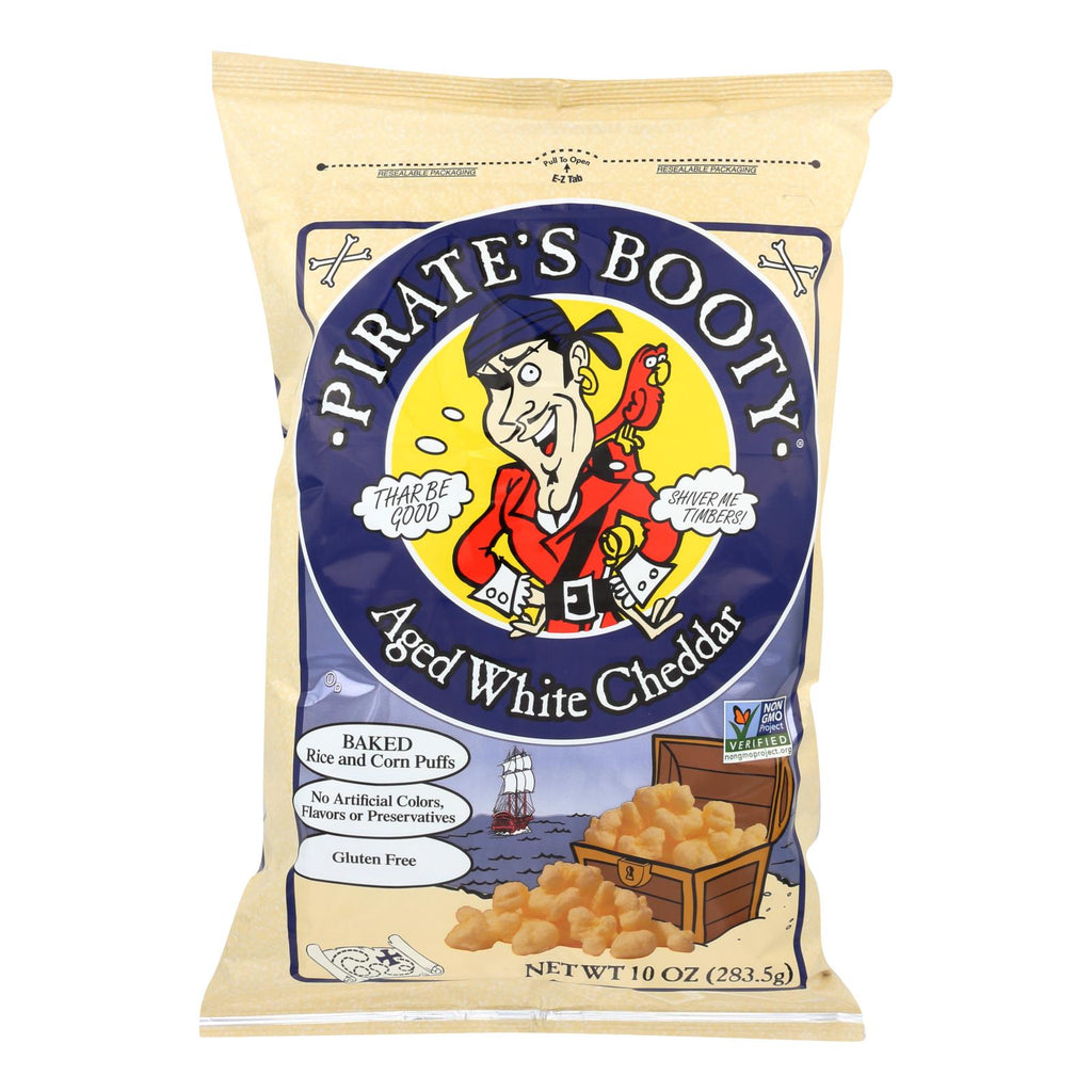 Pirate Brands Booty Puffs - Aged White Cheddar - Case Of 6 - 10 Oz. - Lakehouse Foods