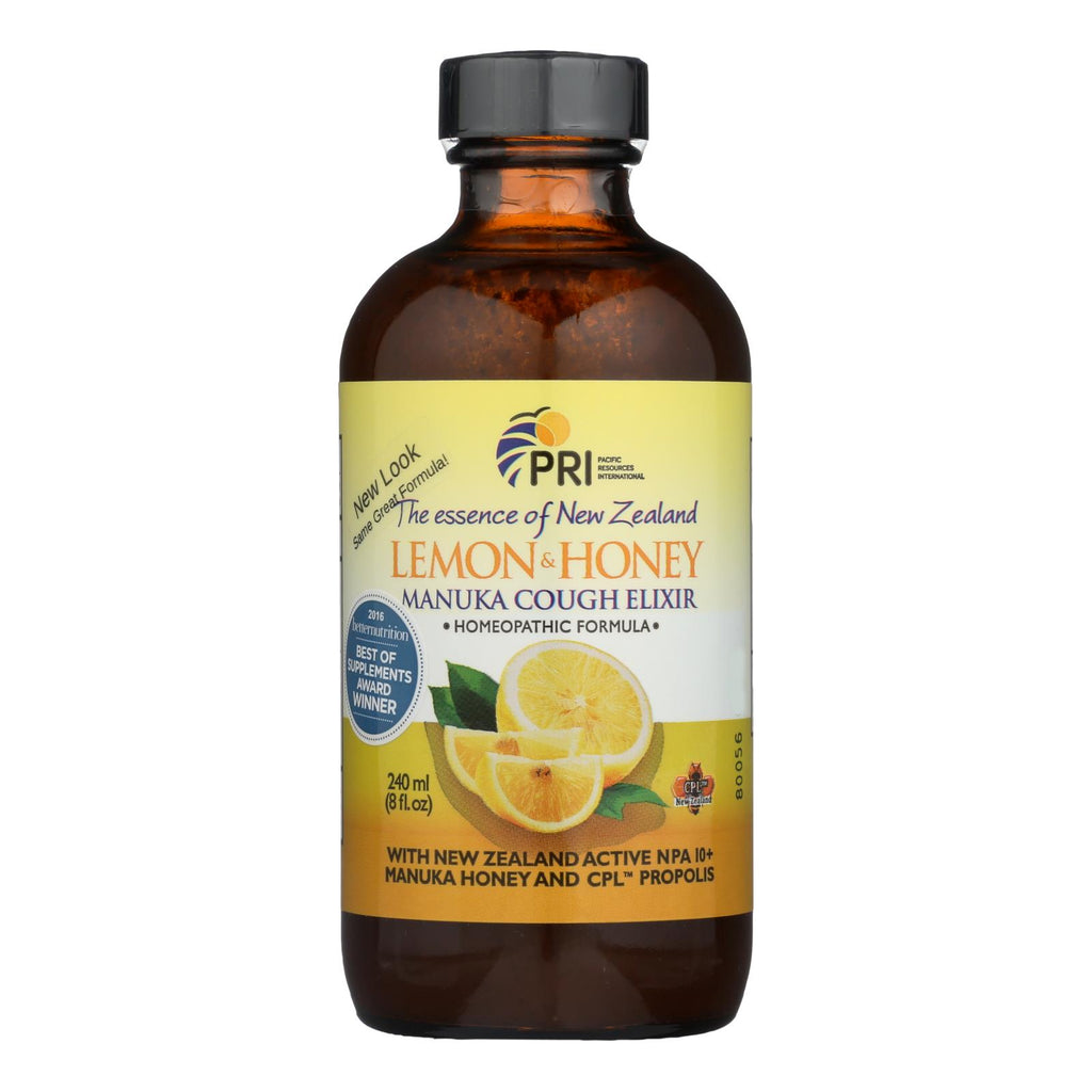 Pacific Resources International Lemon & Honey, Manuka Cough Elixir  - 1 Each - 8 Fz - Lakehouse Foods