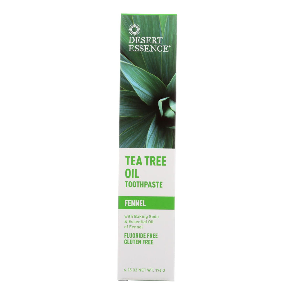 Desert Essence - Natural Tea Tree Oil Toothpaste Fennel - 6.4 Oz - Lakehouse Foods