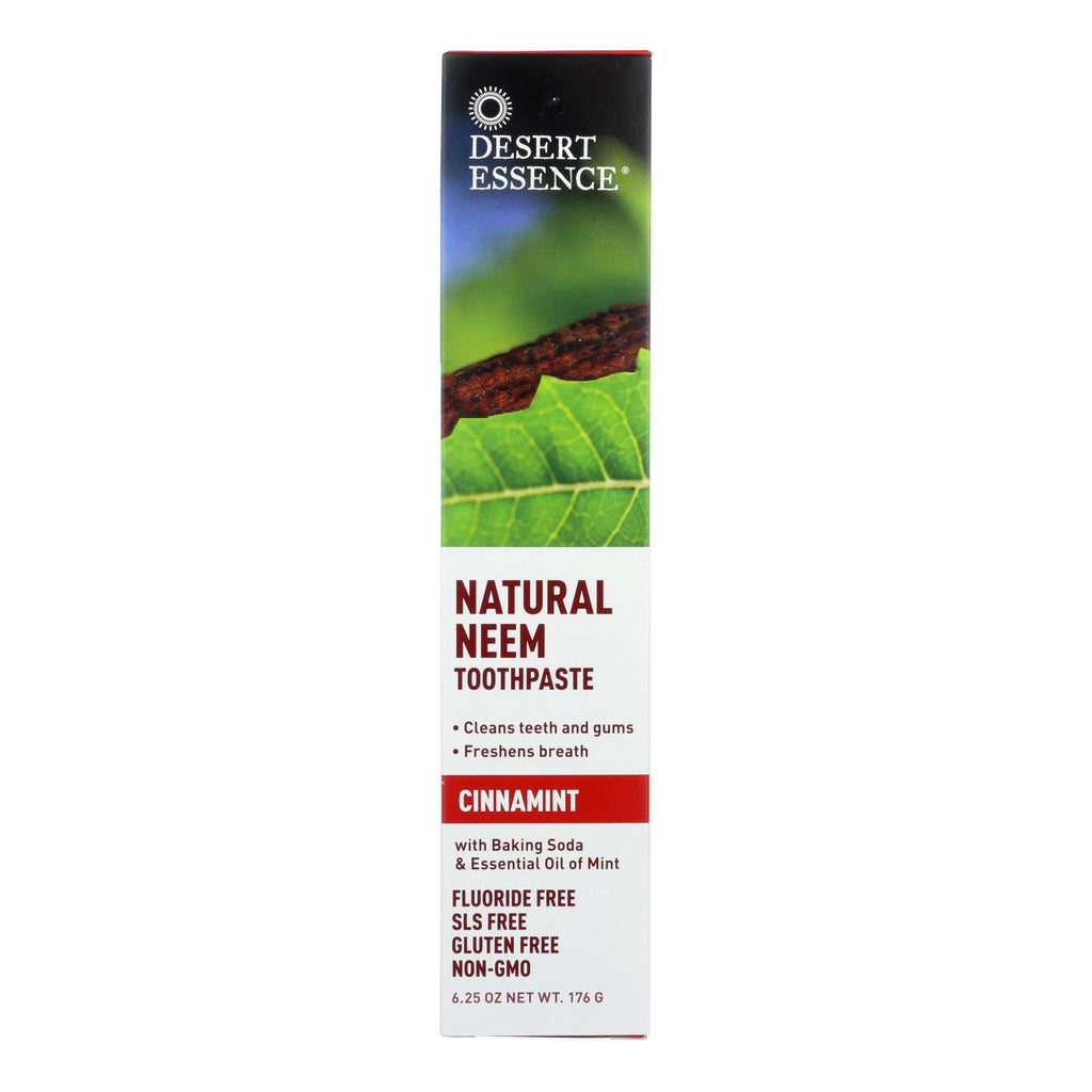 Desert Essence - Toothpaste - Neem - Cinnamint - 6.25 Oz - 1 Each - Lakehouse Foods