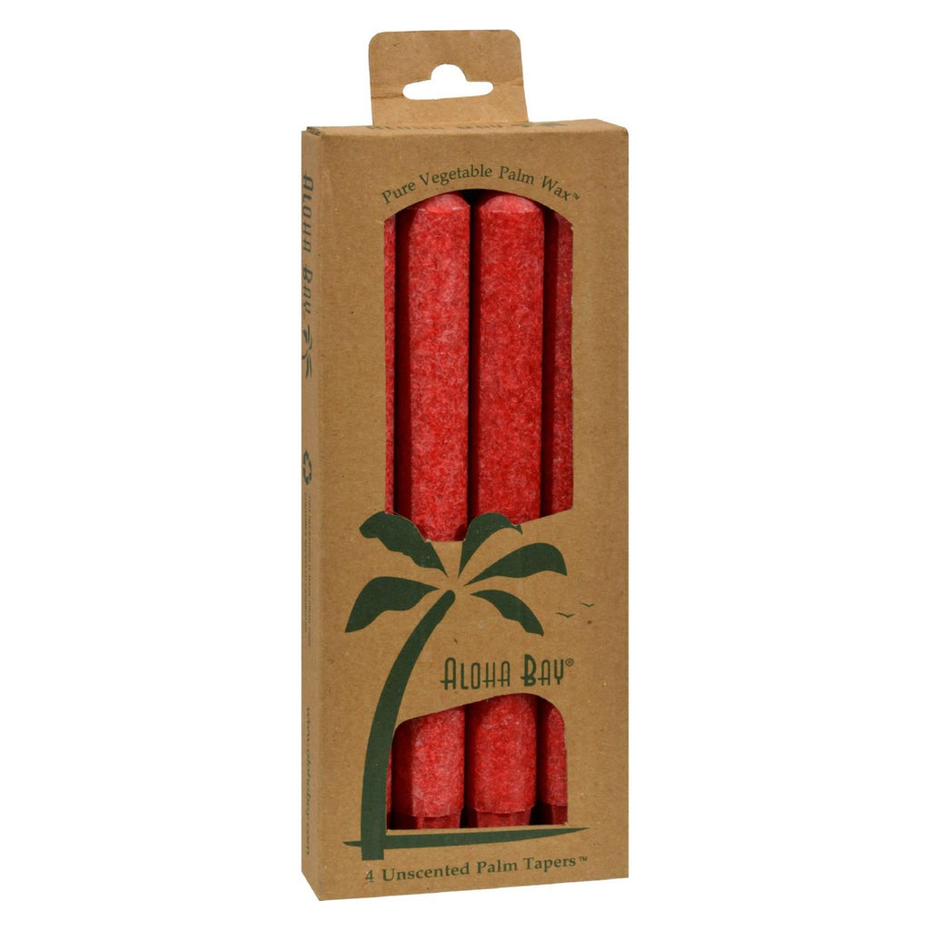 Aloha Bay - Palm Tapers - Red - 4 Candles - Lakehouse Foods