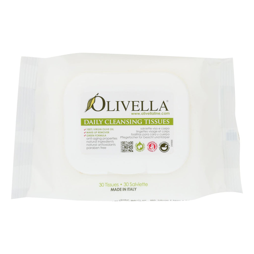 Olivella Daily Facial Cleansing Tissues - 30 Tissues - Lakehouse Foods