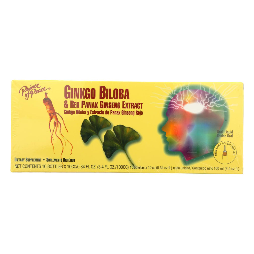 Prince Of Peace Ginkgo Biloba And Red Panax Ginseng Extract - 10 Vials - Lakehouse Foods