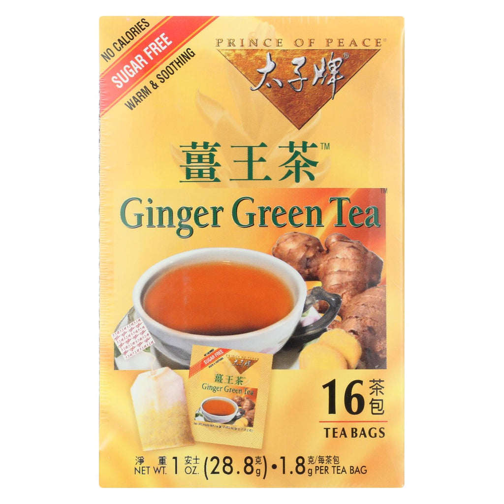 Prince Of Peace Ginger Green Tea - 16 Tea Bags - Lakehouse Foods