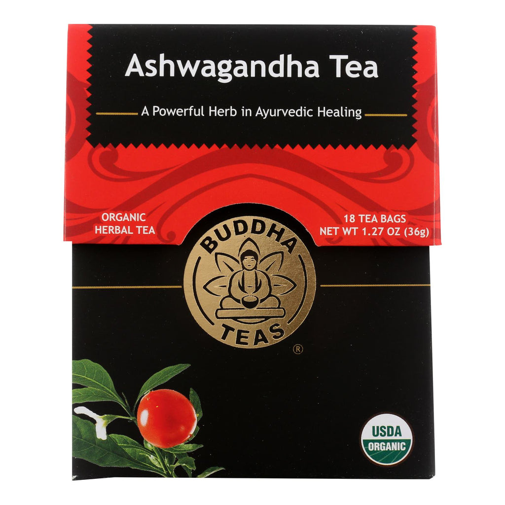 Buddha Teas - Organic Tea - Ashwaghanda - Case Of 6 - 18 Count - Lakehouse Foods