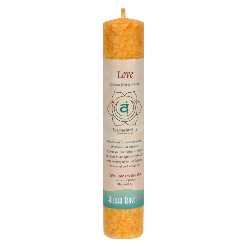 Aloha Bay - Chakra Pillar Candle Love - 1 Candle - Lakehouse Foods