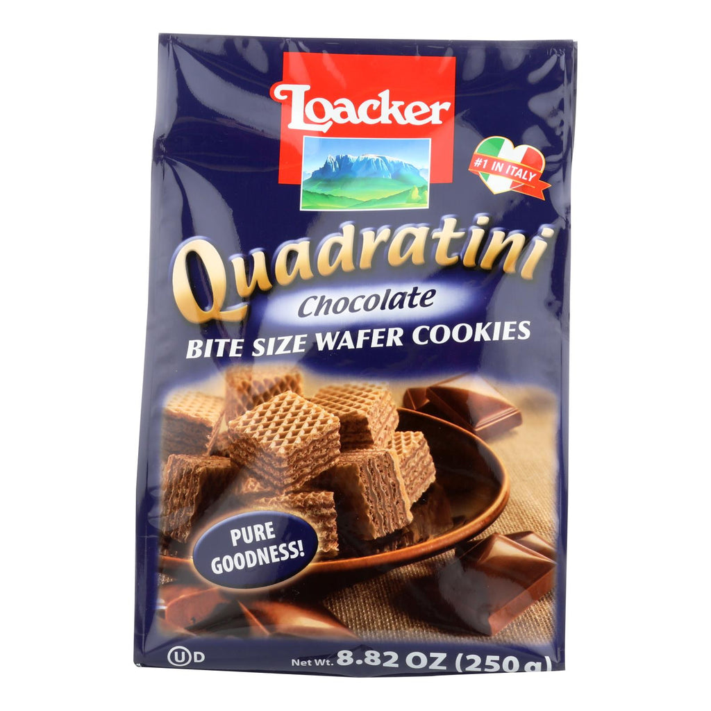 Loacker Quadratini Bite Size Chocolate Wafer Cookies  - Case Of 6 - 8.82 Oz - Lakehouse Foods