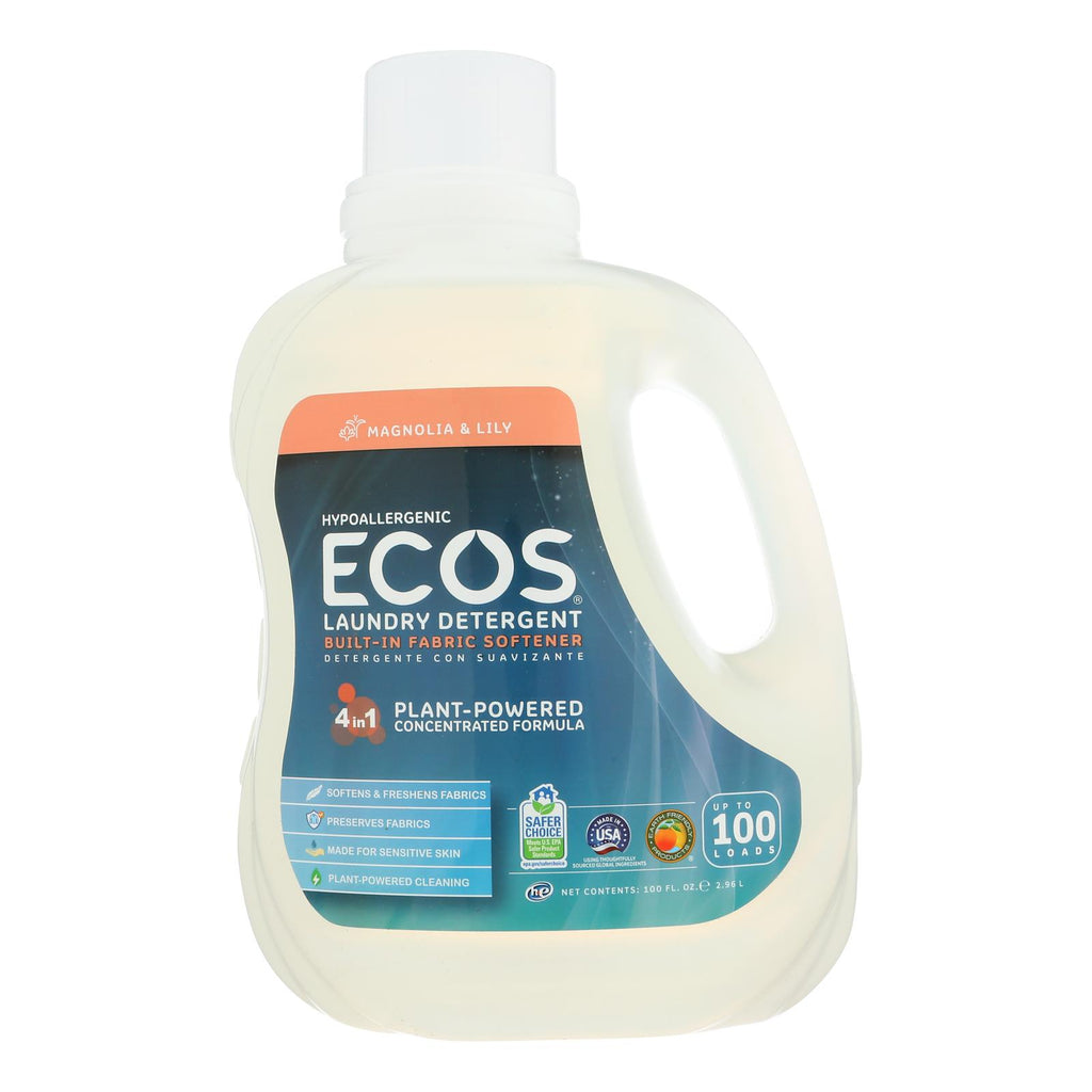 Earth Friendly Eco's 2x Ultra Liquid Laundry Detergent - Magnolia And Lily - Case Of 4 - 100 Fl Oz - Lakehouse Foods