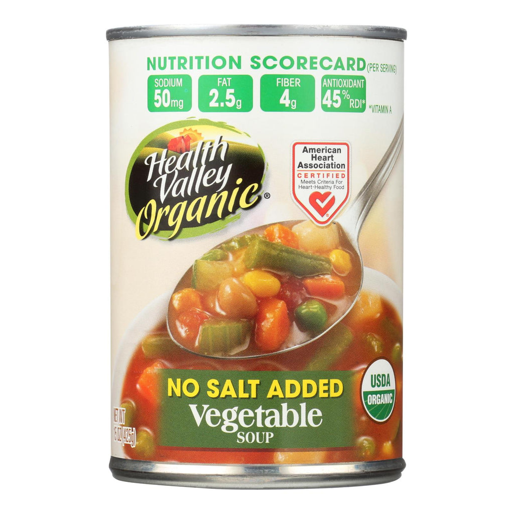 Health Valley Organic Soup - Vegetable No Salt Added - Case Of 12 - 15 Oz. - Lakehouse Foods