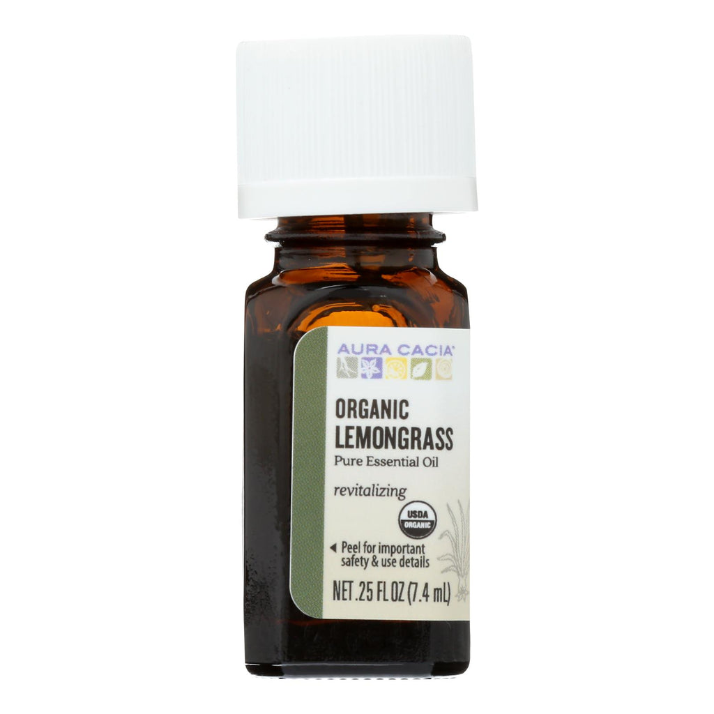 Aura Cacia - Organic Essential Oil - Lemongrass - .25 Oz - Lakehouse Foods