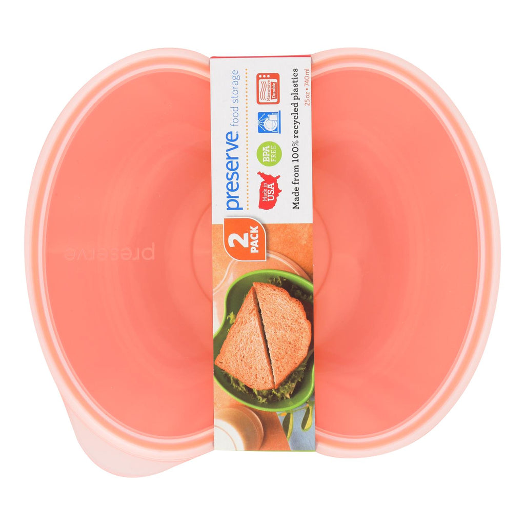 Preserve Small Square Food Storage Container - Orange- 2 Pack - Lakehouse Foods