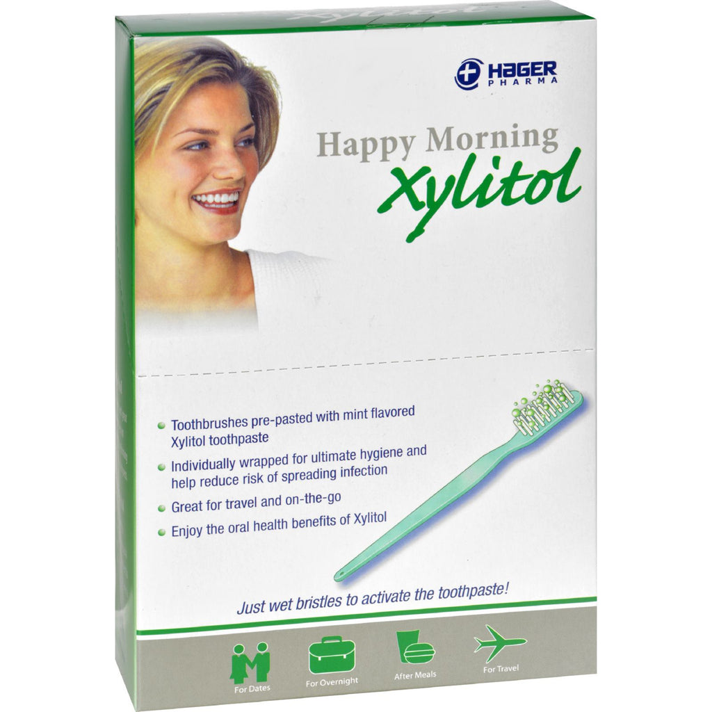 Hager Pharma Toothbrush - With Xylitol - Happy Morning - 1 Case - Lakehouse Foods