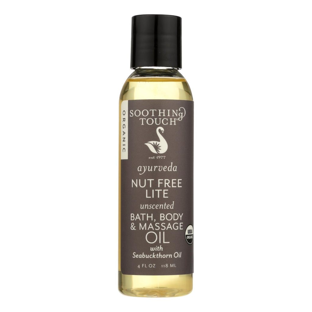 Soothing Touch Bath Body And Massage Oil - Organic - Ayurveda - Nut Free Lite - Unscented - 4 Oz - Lakehouse Foods