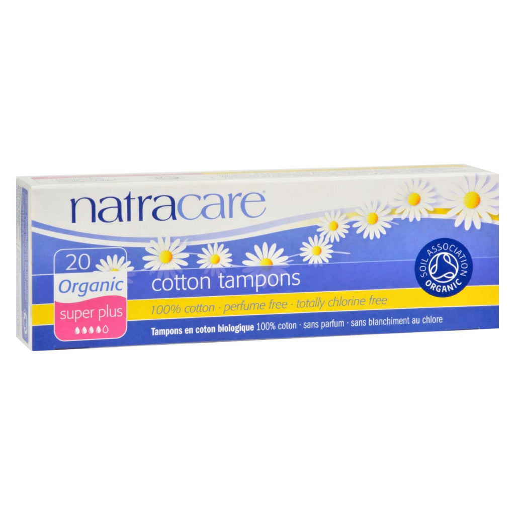 Natracare 100% Organic Cotton Tampons - Super Plus - 20 Pack - Lakehouse Foods