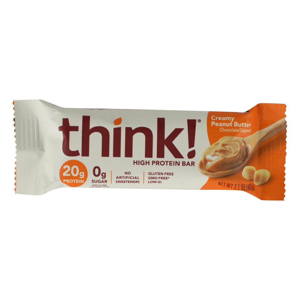 Think Products Thin Bar - Creamy Peanut Butter - Case Of 10 - 2.1 Oz - Lakehouse Foods