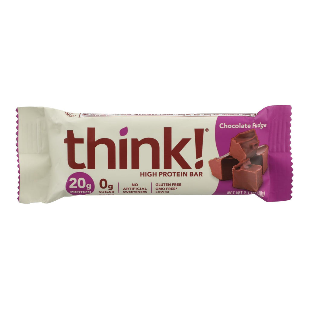 Think Products Thin Bar - Chocolate Fudge - Case Of 10 - 2.1 Oz - Lakehouse Foods