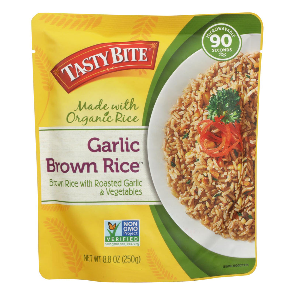 Tasty Bite Rice - Garlic Brown - 8.8 Oz - Case Of 6 - Lakehouse Foods