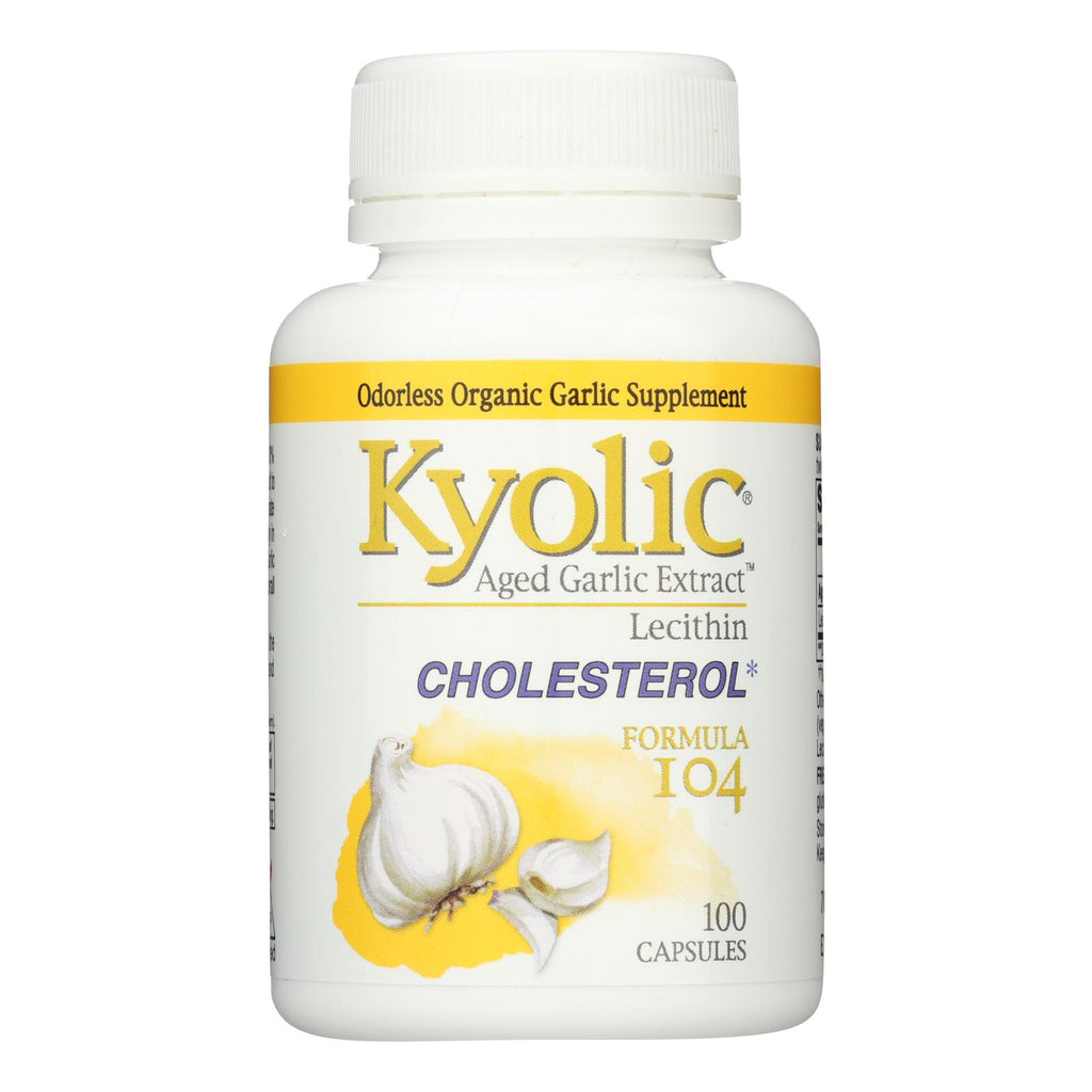 Kyolic - Aged Garlic Extract Cholesterol Formula 104 - 100 Capsules - Lakehouse Foods