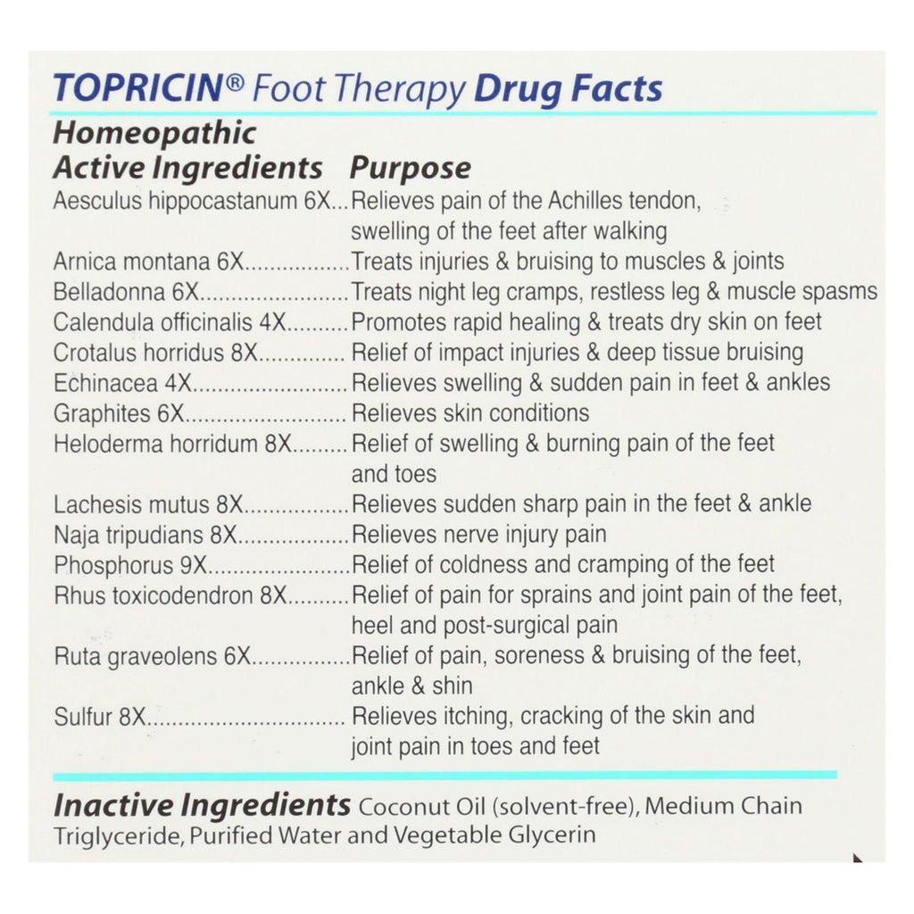 Topricin Foot Therapy - 4 Oz - Lakehouse Foods