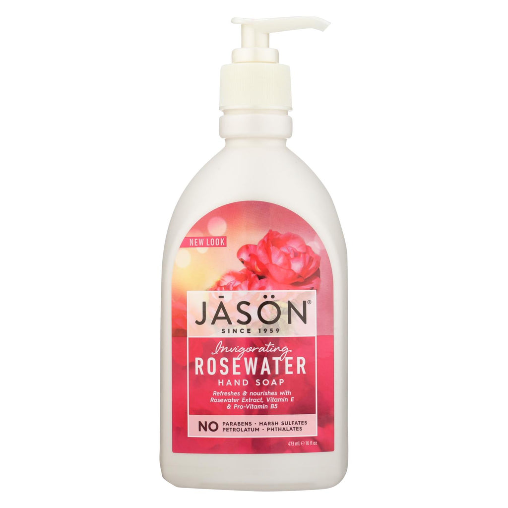 Jason Pure Natural Hand Soap Invigorating Rosewater - 16 Fl Oz - Lakehouse Foods