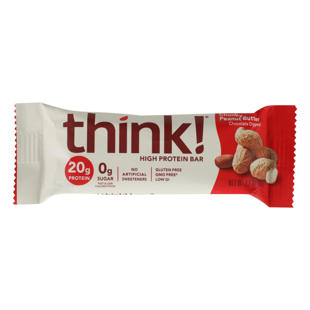 Think Products Thin Bar - Chunky Peanut Butter - Case Of 10 - 2.1 Oz - Lakehouse Foods