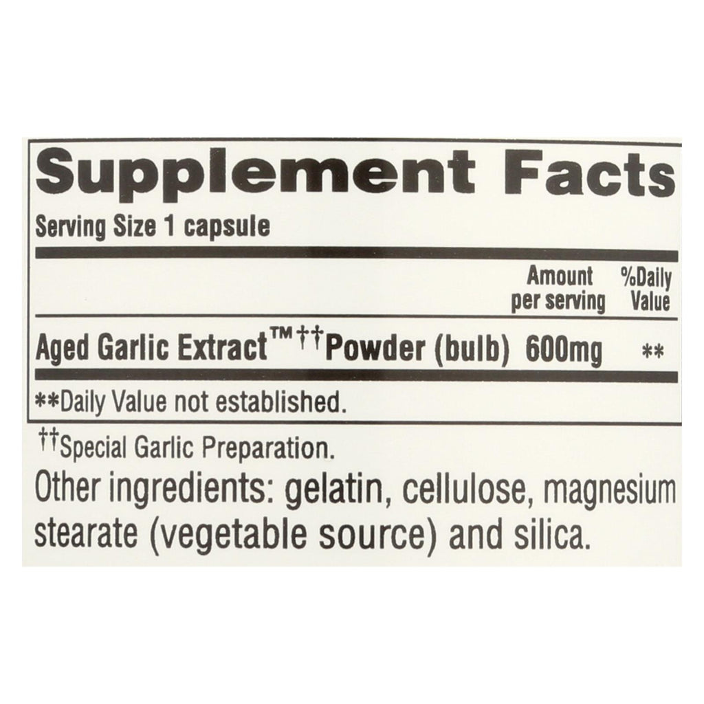 Kyolic - Aged Garlic Extract Cardiovascular Extra Strength Reserve - 60 Capsules - Lakehouse Foods