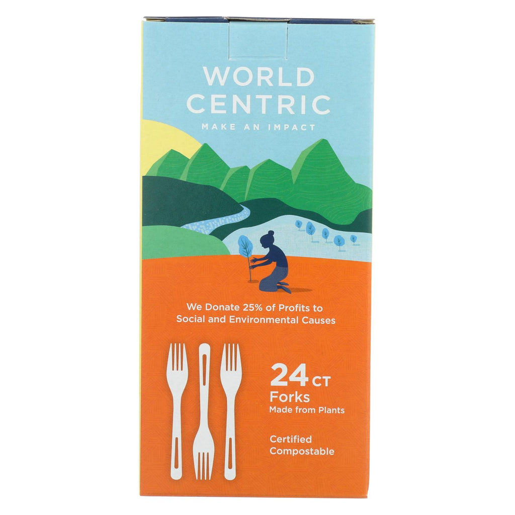 World Centric Corn Starch Fork - Case Of 12 - 24 Count - Lakehouse Foods