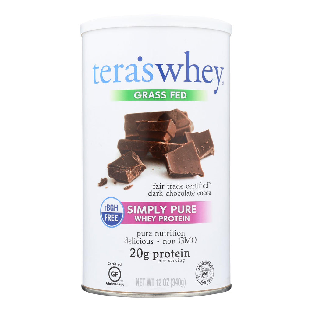 Tera's Whey Protein - Rbgh Free - Fair Trade Dark Chocolate - 12 Oz - Lakehouse Foods
