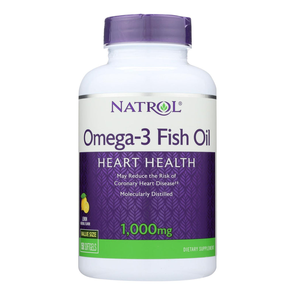 Natrol Omega-3 Fish Oil Lemon - 1000 Mg - 150 Softgels - Lakehouse Foods