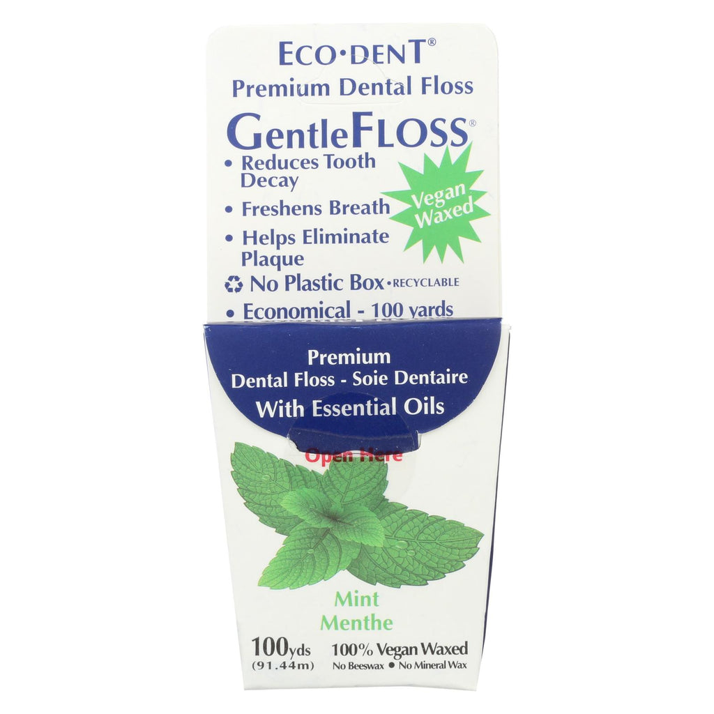 Eco-dent Gentlefloss Premium Dental Floss Mint - 100 Yards - Case Of 6 - Lakehouse Foods