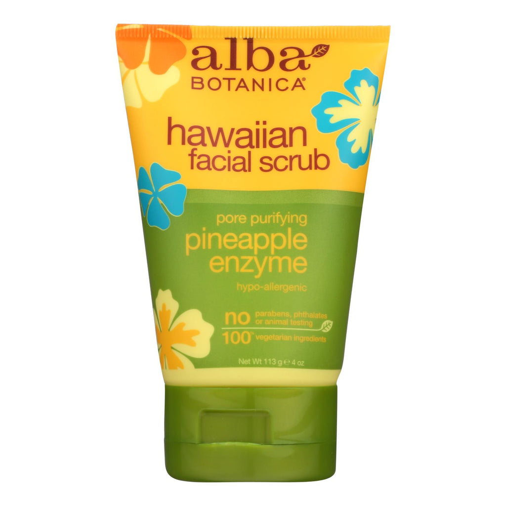 Alba Botanica - Hawaiian Pineapple Enzyme Facial Scrub - 4 Fl Oz - Lakehouse Foods