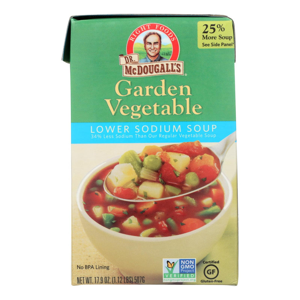 Dr. Mcdougall's Garden Vegetable Lower Sodium Soup - Case Of 6 - 17.9 Oz. - Lakehouse Foods