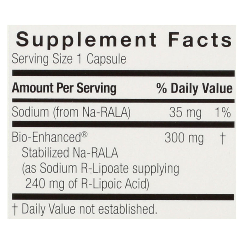 Genceutic Naturals R-lipoic Acid Plus - 300 Mg - 60 Vcaps - Lakehouse Foods