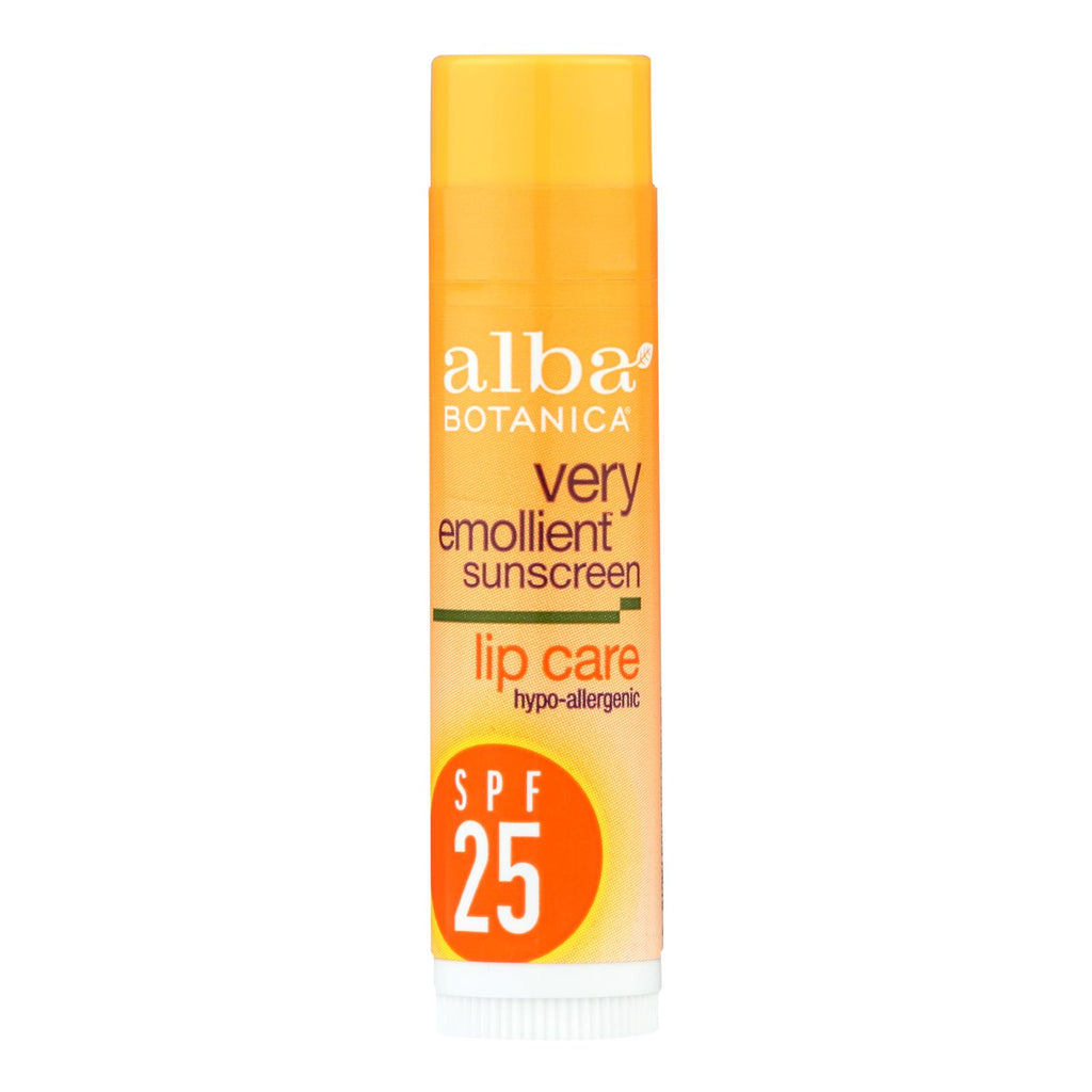 Alba Botanica - Very Emollient Sunblock Lipcare Spf 25 - 0.15 Oz - Case Of 24 - Lakehouse Foods