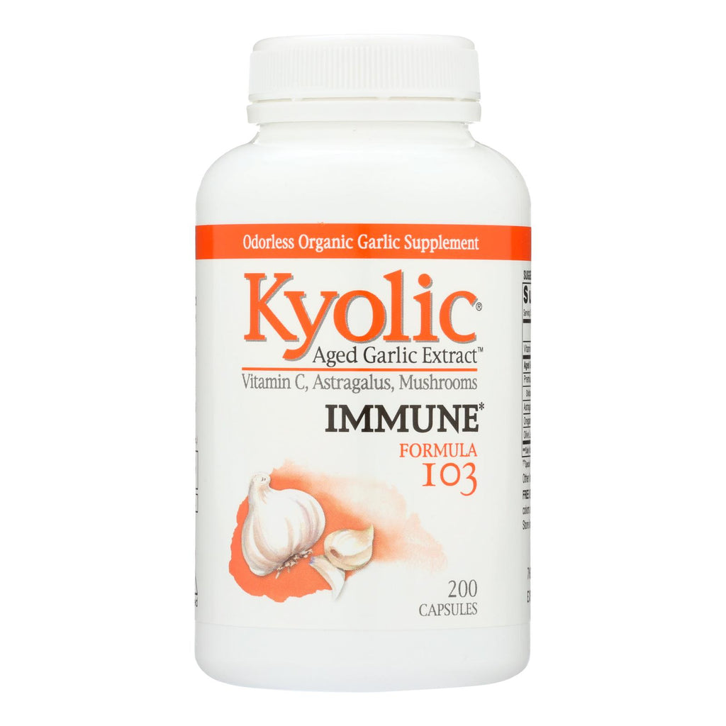 Kyolic - Aged Garlic Extract Immune Formula 103 - 200 Capsules - Lakehouse Foods