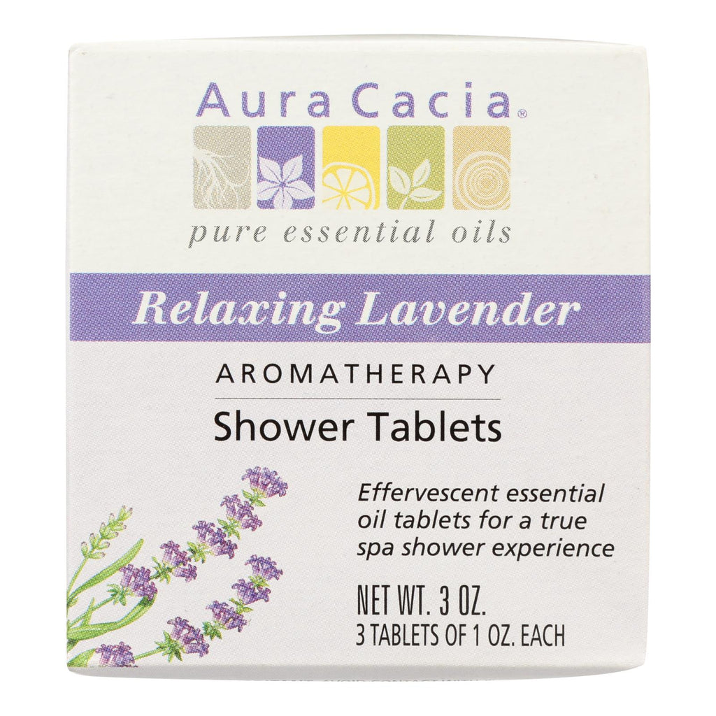 Aura Cacia - Aromatherapy Shower Tablets Relaxing Lavender - 3 Tablets - Lakehouse Foods