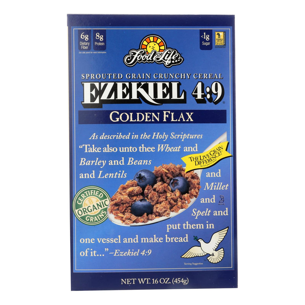 Food For Life Baking Co. Cereal - Organic - Ezekiel 4-9 - Sprouted Whole Grain - Golden Flax - 16 Oz - Case Of 6 - Lakehouse Foods