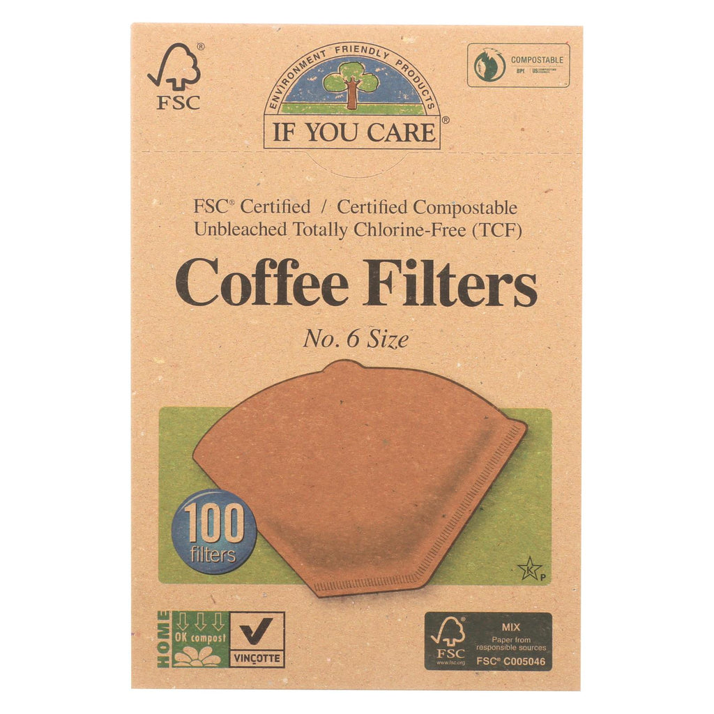 If You Care Coffee Filters - Brown - Cone - Number 6 - 100 Count - Lakehouse Foods