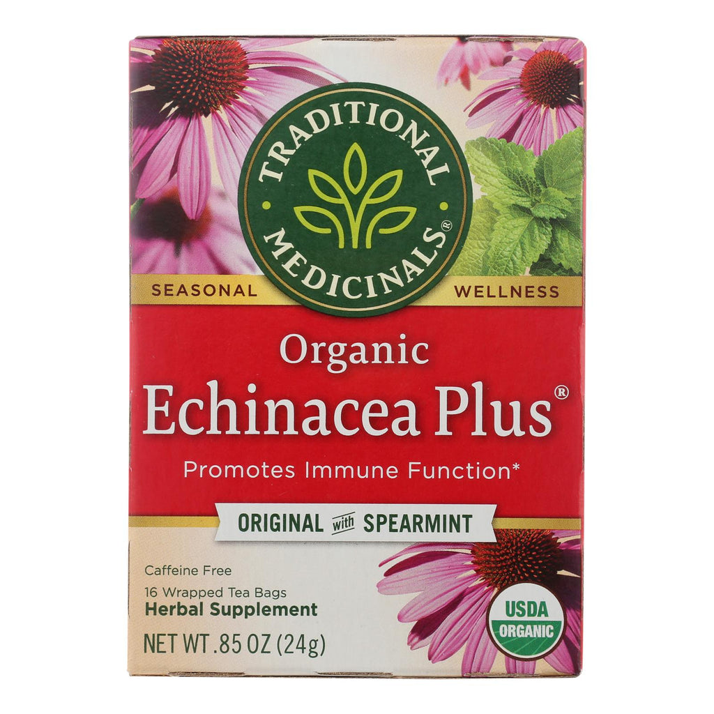 Traditional Medicinals Organic Echinacea Plus Herbal Tea - 16 Tea Bags - Case Of 6 - Lakehouse Foods