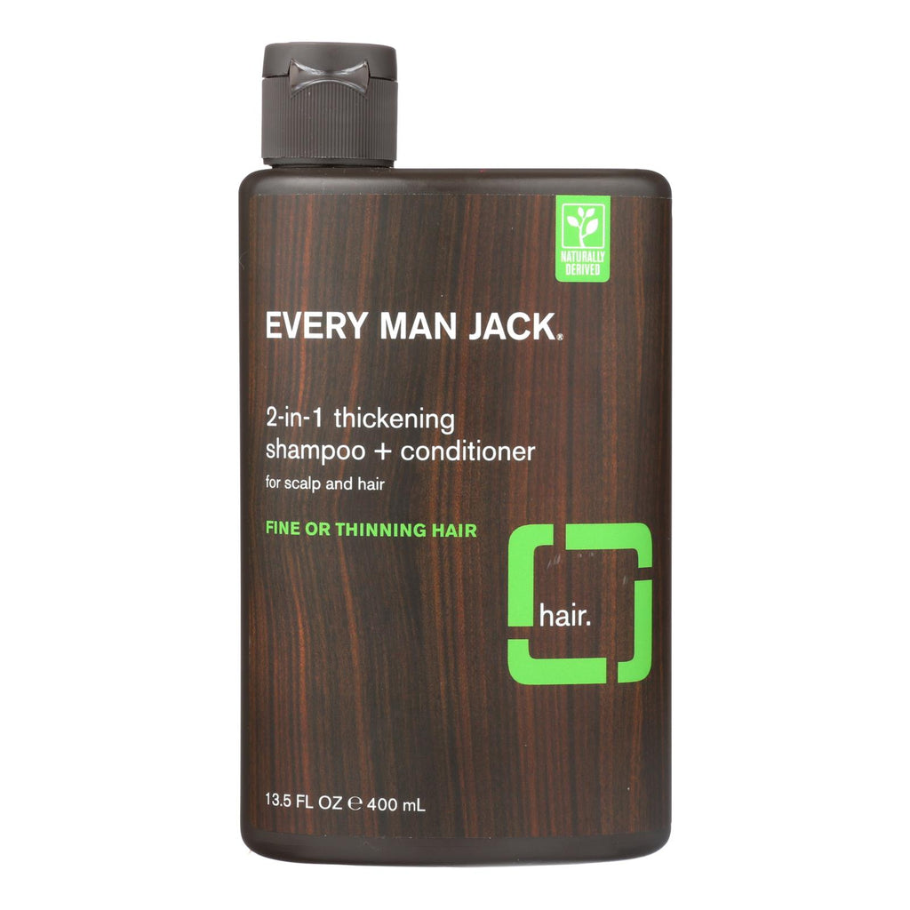 Every Man Jack 2 In 1 Shampoo Plus Conditioner - Thickening - Scalp And Hair - Fine Or Thinning Hair - 13.5 Oz - Lakehouse Foods