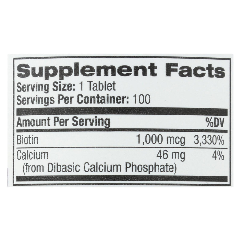 Natrol Biotin - 1000 Mcg - 100 Tablets - Lakehouse Foods