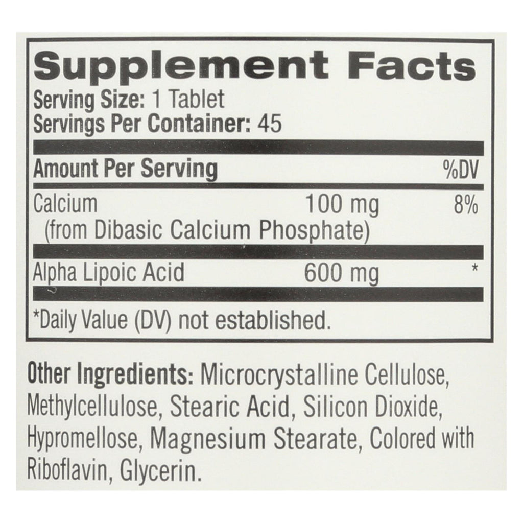Natrol Alpha Lipoic Acid Time Release - 600 Mg - 45 Tablets - Lakehouse Foods