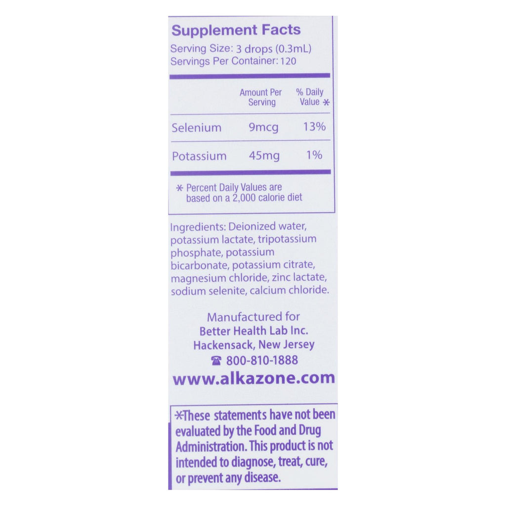 Alkazone Alkaline Booster Drops With Antioxidant - 1.2 Fl Oz - Lakehouse Foods